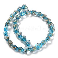 Handmade Dichroic Foil Glass Beads Strands&nbsp;DICH-U001-03F