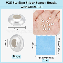 8Pcs 925 Sterling Silver Spacer Beads&nbsp;STER-BC0001-78
