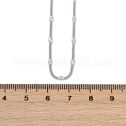 スターリングシルバーの楕円形ツイストチェーンネックレス925個  スタンプ925個付き  プラチナ  18.03インチ（45.8cm）&nbsp;NJEW-H056-01C-P