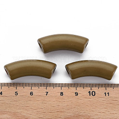 不透明なアクリルビーズ  カーブチューブ  キャメル  36x13.5x11.5mm  穴：4mm  約148個/500g&nbsp;MACR-S372-001B-18-0937