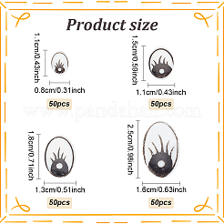 200Pcs 4 Styles Plastic Cabochons&nbsp;KY-AN0001-01