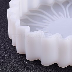 DIYシリコンモールド  レジン型  UVレジン用  エポキシ樹脂ジュエリー作り  花  ホワイト  10.5x10.1x2.6cm  内径：10x9.6のCM&nbsp;DIY-H154-07B