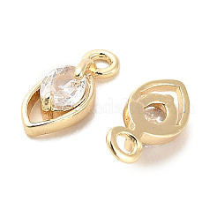 Brass Micro Pave Clear Cubic Zirconia Charms&nbsp;KK-C054-10G