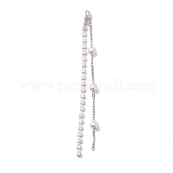 Brass Rhinestone Cup Chain & CCB Pearl Beaded Tassel Big Pendants&nbsp;LS-KK-A167-06P