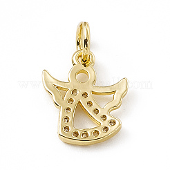 Brass Micro Pave Cubic Zirconia Charms&nbsp;ZIRC-F132-46G