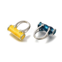 真鍮製エナメルペンダント  プラチナ  バッグチャーム  ミックスカラー  18x15.5x6.5mm  穴：11.5x8mm&nbsp;FIND-C065-20P