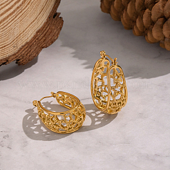 Vintage Hollow Star 304 Stainless Steel Hoop Earrings&nbsp;LS-ZZ7170