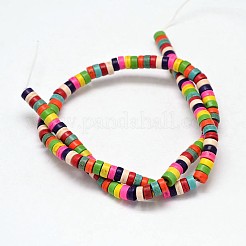 Flat Round Synthetic Turquoise Heishi Bead Strands&nbsp;X-G-M150-09