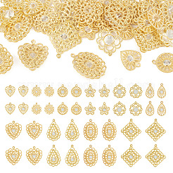 40Pcs 10 Styles Iron Rhinestone Pendants&nbsp;IFIN-TA0001-60