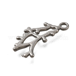 304ステンレスペンダント  枝チャーム  変色防止  ステンレス鋼色  21x12x1.5mm  穴：1.6mm&nbsp;STAS-C119-25P