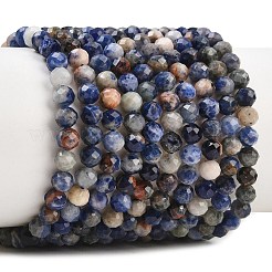 Natural Sodalite Beads Strands&nbsp;G-Z163-C02-4mm