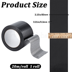 粘着パッチテープ  床マーキングテープ  カーペット固定用  衣類パッチ  ブラック  80x0.3mm  約20m /ロール&nbsp;AJEW-WH0419-06A-01
