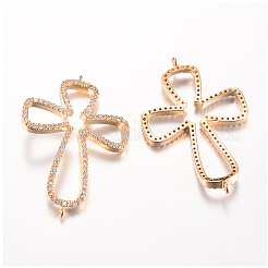 Brass Micro Pave Cubic Zirconia Links&nbsp;ZIRC-Q002-48KC