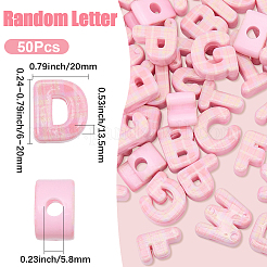 プリントされた不透明アクリルヨーロピアンビーズ50個  大穴ビーズ  タータン模様の文字  ピンク  20~21x6~20x13~13.5mm  穴：5.8mm  50個。&nbsp;MACR-SP0002-21A
