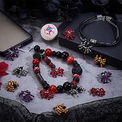 32Pcs 4 Colors Halloween Theme Handmade Glass Seed Beads&nbsp;PALLOY-WR00003