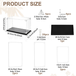 Acrylic Minifigures Display Cases with Black Base&nbsp;ODIS-WH0079-068B