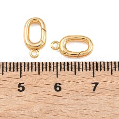 シェグレース真鍮製スプリングゲートリング  オーバル  カドミウムフリー＆ニッケルフリー＆鉛フリー  カン付き  18KGP本金メッキ  12x6x2mm  穴：1.2mm&nbsp;XGR0096G-129G
