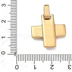 ステンレススチールペンダント  イオンプレーティング（ip）  クロスチャーム  黄金のチャーム  20.5x20.5x4.5mm  穴：7.5x4.5mm&nbsp;STAS-H256-04G