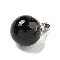 Natural Obsidian Perfume Bottle Pendants&nbsp;G-K338-22P-01