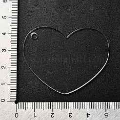 透明アクリルブランクペンダント  ハート  39.5x49.5x1.5mm  穴：3mm&nbsp;TACR-Z003-01E