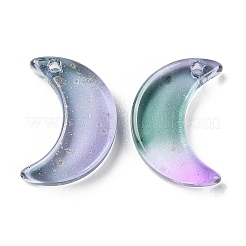 透明焼付塗料ガラスビーズ  ムーン  トップ掘削  ミックスカラー  15.5x13x3.5mm  穴：1.2mm&nbsp;GLAA-D010-01