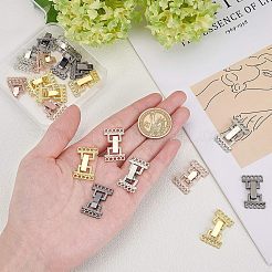 1連売り合金と真鍮製の留め金  5穴  ミックスカラー  10mm  穴：24x16.5x5mm  2色  4セット / カラー  6セット /箱&nbsp;PALLOY-FH0001-33