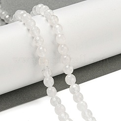 天然石クオーツクリスタルビーズ連売り  (128 ファセット)ファセット  ロッククリスタルラウンドビーズ  6mm  穴：0.9mm  約60個/連  14.76インチ（37.5cm）&nbsp;X-G-E571-A11-01
