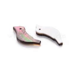 天然な黒リップシェルビーズ  鳥  ブラック  6x15x2mm  穴：0.7mm&nbsp;SSHEL-T014-28