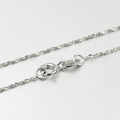 Trendy Rhodium Plated 925 Sterling Silver Chain Necklaces&nbsp;STER-M050-A-19