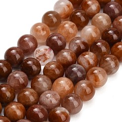 Natural Red Hematoid Quartz Beads Strands&nbsp;G-G475-A01-10mm