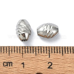 変色しない316サージカルステンレススチールビーズ  オーバル  ステンレス鋼色  8x6mm  穴：1.8mm&nbsp;STAS-H191-06B-P
