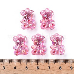 透明なアクリルパーツ  ABカラーメッキ  クマ  フラミンゴ  20x13.5x10.5mm  穴：1.4mm  約400個/500g&nbsp;MACR-S373-113-C01