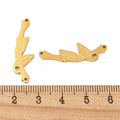 イオンプレーティング(IP) 304 ステンレススチール 竹リンク コネクタ チャーム  ゴールドカラー  30x9x1.6mm  穴：1.2mm&nbsp;STAS-S135-02G