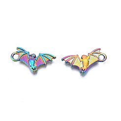 レインボーカラーアロイペンダント  カドミウムフリー＆鉛フリー  バット  11.5x22x2.5mm  穴：2mm&nbsp;PALLOY-N156-218