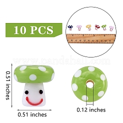 10Pcs 5 Colors Handmade Lampwork Beads&nbsp;GLAA-SZ0001-80