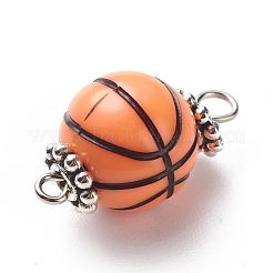 Acrylic Basketball Connector Charms&nbsp;PALLOY-JF01869-01
