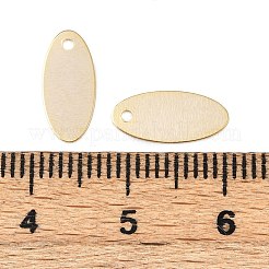 真鍮製チャーム  カドミウムフリー＆鉛フリー  オーバル  24KGP本金メッキ  12x5.5x0.3mm  穴：1.2mm&nbsp;KK-P310-25C-G