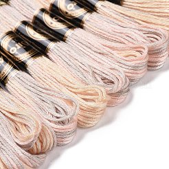 10かせ 6層ポリエステル刺繍フロス  クロスステッチの糸  セグメント染め  ビスク  0.5mm  約8.75ヤード（8m）/かせ&nbsp;OCOR-K006-A23