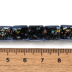 手作りの二色性箔ガラスビーズ連売り  バレル  藤紫色  9x9mm  穴：2mm  約35個/連  12.80''（32.5センチメートル）&nbsp;DICH-U001-09F
