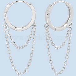 1 Pair 925 Sterling Silver Hoop Earrings&nbsp;EJEW-BBC0002-04P