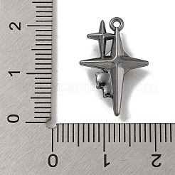 ラックメッキ合金ラインストーンペンダント  カドミウムフリー＆ニッケルフリー＆鉛フリー  スター  ガンメタ色  クリスタル  20.5x14x4.5mm  穴：1mm&nbsp;PALLOY-F312-48B-02