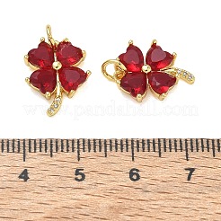 Brass Micro Pave Cubic Zirconia with Glass Pendants&nbsp;CU-CBA6E4E-11G