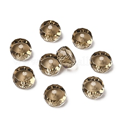 K9ガラス  模造オーストリアクリスタルビーズ  グレードAAA  多面カット  フラットラウンド  グレー  8x3.5mm  穴：0.9~1mm&nbsp;SWAR-F078-4x8mm-21