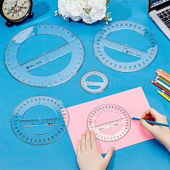 5Pcs 5 Styles Plastic 360 Degree Protractor Ruler&nbsp;AJEW-OC0015-47