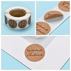 Self-Adhesive Kraft Paper Gift Tag Stickers&nbsp;DIY-G013-A01