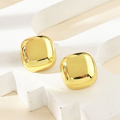 女性用304ステンレススチールスタッドピアス  菱形  ゴールドカラー  22x22mm&nbsp;EJEW-A125-68G