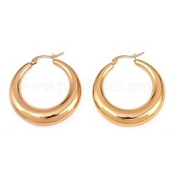 Ion Plating(IP) 304 Stainless Steel Hoop Earrings&nbsp;EJEW-O096-45G