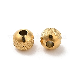201ステンレススチールビーズ  ラウンド  18KGP本金メッキ  4mm  穴：1.6mm&nbsp;STAS-H214-28D-G-1