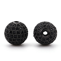 Brass Micro Pave Cubic Zirconia Beads&nbsp;ZIRC-Q013-12mm-143B