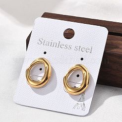 304 Stainless Steel Chunky Oval Studs Earrings for Women&nbsp;EJEW-K306-28G